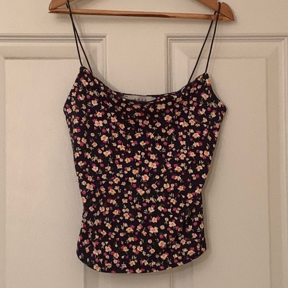gaze Tops Navy Blue Floral Crop Top Poshmark